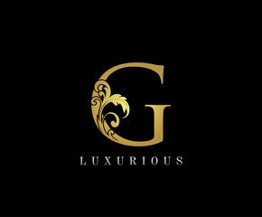 Golden G Luxury Logo Icon, Elegant G Letter Logo Design.