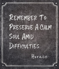 Obraz premium calm soul Horace quote