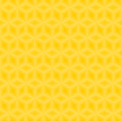 Yellow 3d square cubes vector background. Rhombus and hexagon repeat pattern background.