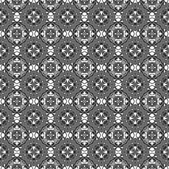 Black and white geometric seamless pattern. Hand d
