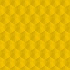Yellow 3d hexagon or zigzag vector background. Rectangle and triangle repeat pattern background.