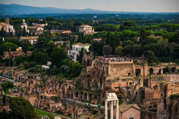 Panoramic view of Ancient Rome ruins