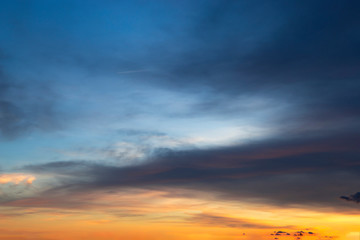 Fototapeta na wymiar Colorful dramatic sunset sky. Natural background.