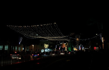 Three religions fest in the Haifa city at night
