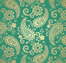 Fototapeta premium traditional paisley floral pattern , textile , Rajasthan, India 