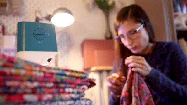 Woman sewing