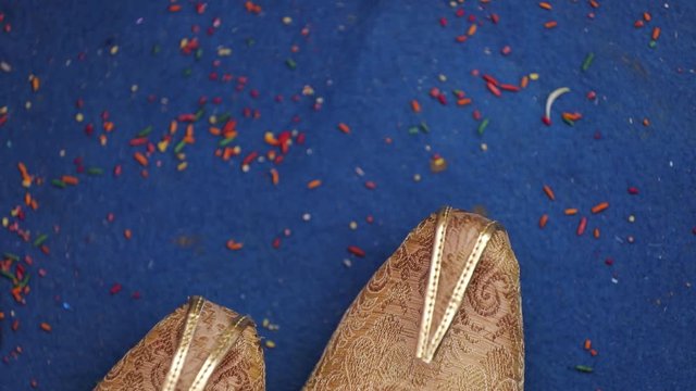 Traditional indian wedding ceremony : Groom  wedding shoes