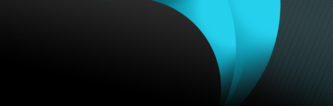 leuchtender futuristischer banner mit schwarzem Hintergrund, abstrakte Formen