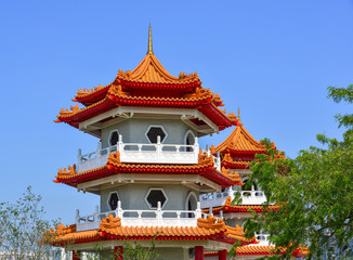 Ancient pagoda in Chinese garden, Singapore