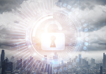 Cryptography and encryption algorithm concept