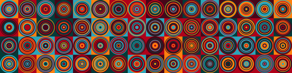 Fototapeta premium Pattern with random colored Circles Generative Art background illustration
