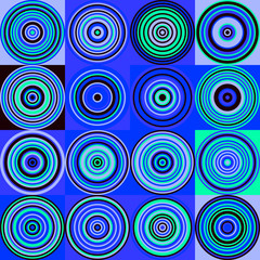 Pattern with random colored Circles Generative Art background illustration