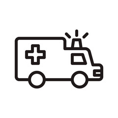 Ambulance icon in trendy outline style design. Vector graphic illustration. Ambulance icon for website design, logo, app, and ui. Editable vector stroke. EPS 10.