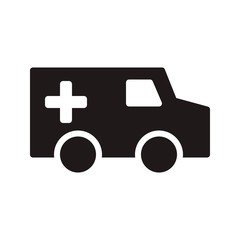 Ambulance icon in trendy flat style design. Vector graphic illustration. Ambulance icon for website design, logo, app, and ui. EPS 10.