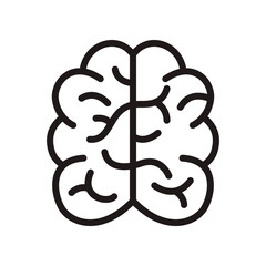 Brain icon in trendy outline style design. Vector graphic illustration. Brain icon for website design, logo, app, and ui. Editable vector stroke. EPS 10.