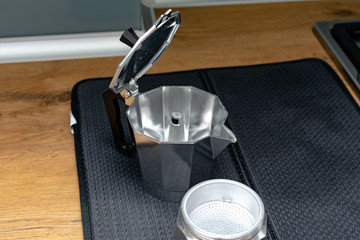 Traditional coffee maker. Geyser Coffee Maker.