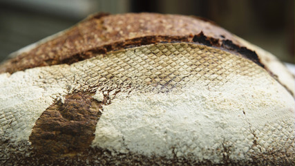 Close-up of traditional bread with crisp.