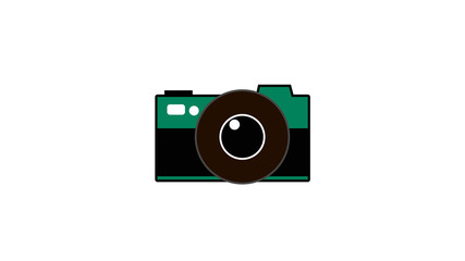  Digital camera simple icon on white background.