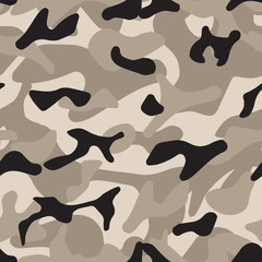 Camouflage design textile - Vector color seamless pattern of military background for army uniform