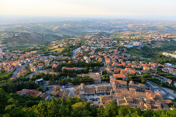 View of the lower district of San Marino