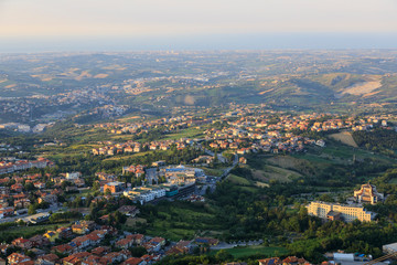 View of the lower district of San Marino