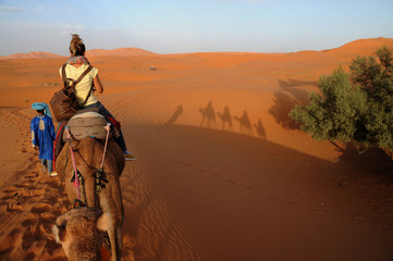 The seas of dunes of Erg Chebbi near Merzouga in southeastern Morocco.
