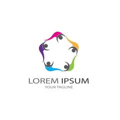 Adoption and community care Logo template vector icon