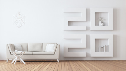 2020 Happy new year Living room interior / 3D rendering interior © tontectonix