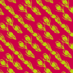 yellow tulips seamless pattern pink background