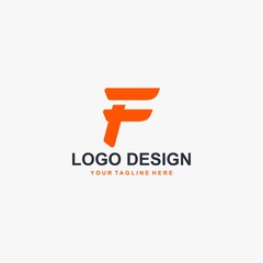 Letter F logo design. Monogram F letter abstract symbol. F type vector icon.