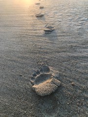 footprints in sand