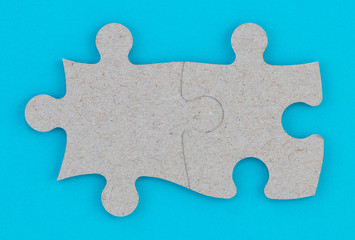 Concept of business teamwork and integration with puzzle