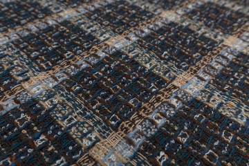 Backside of tartan fabric with textile texture background