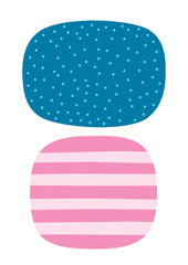Simple abstract shapes greeting card illustration isolated on white background 