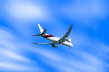 aircraft flying with motion blur effect 