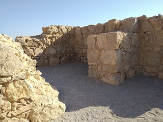 Masada National Park, Israel December 23th 2019 - A view of the ruins of Masada Fortress built by the great King Herod in Israel