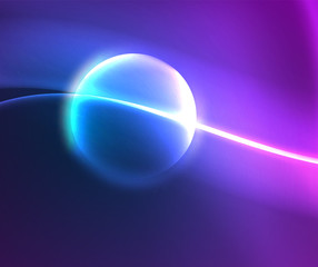 Neon blue electric wave abstract background. Abstract technology background. Black background. Abstract magic light motion background.
