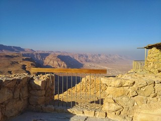 Masada National Park, Israel December 23th 2019 - Red sand cliffs