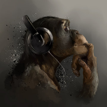 Monkey With Headphones Images – Browse 3,989 Stock Photos, Vectors, and  Video