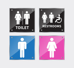 Set of toilet signs. Vector illustration.