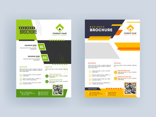 Business Brochure Template or Flyer, Cover Design Set with Given Best Services.