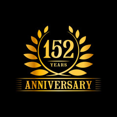 Fototapeta na wymiar 152 years logo design template. Anniversary vector and illustration template.