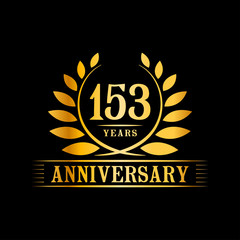 153 years logo design template. Anniversary vector and illustration template.