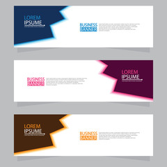 Vector abstract design web banner template. Web Design Elements - Header Design. Abstract geometric web banner template on grey background.Modern banner.