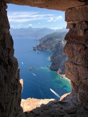 Capo Rosso en Corse, vue de la tour.