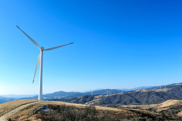 Wind Power generator in Daegwanryeong, Gangwon-do province, South Korea