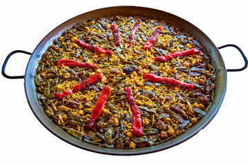paella on white background