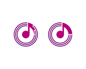 Musical note icons concentric circles