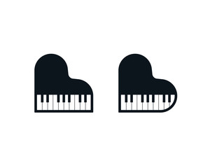 Classical and heart shaped piano icons - 312211442