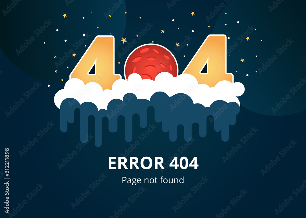 Poster error 404 page layout vector design. the page you requested could not be found.